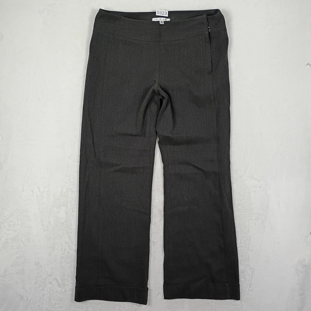 Cabi Dress Pants Womens 8 Gray Wide Leg Cuffed Professional Work Wear‎ Office